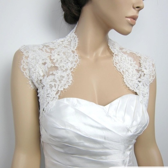 None Sweaters - Handmade Lace Shrug/Shaw